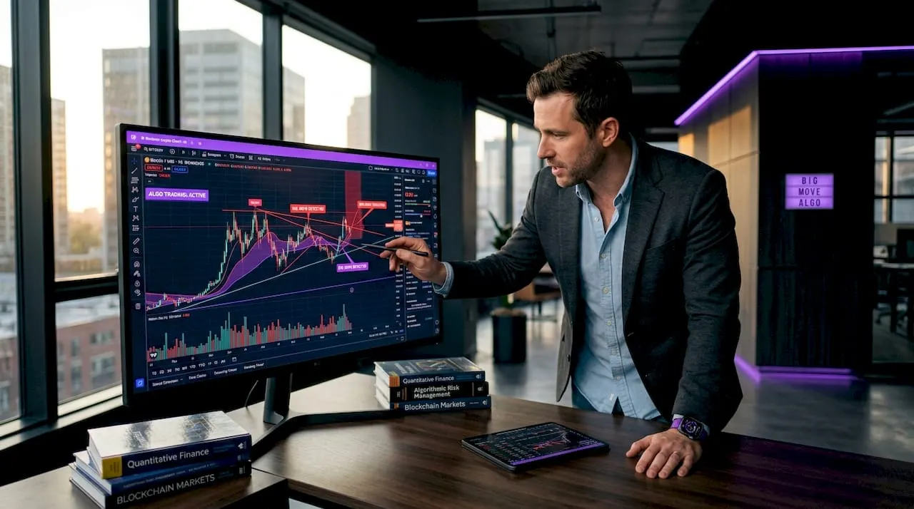 Trader analyzing breakout crypto trading chart