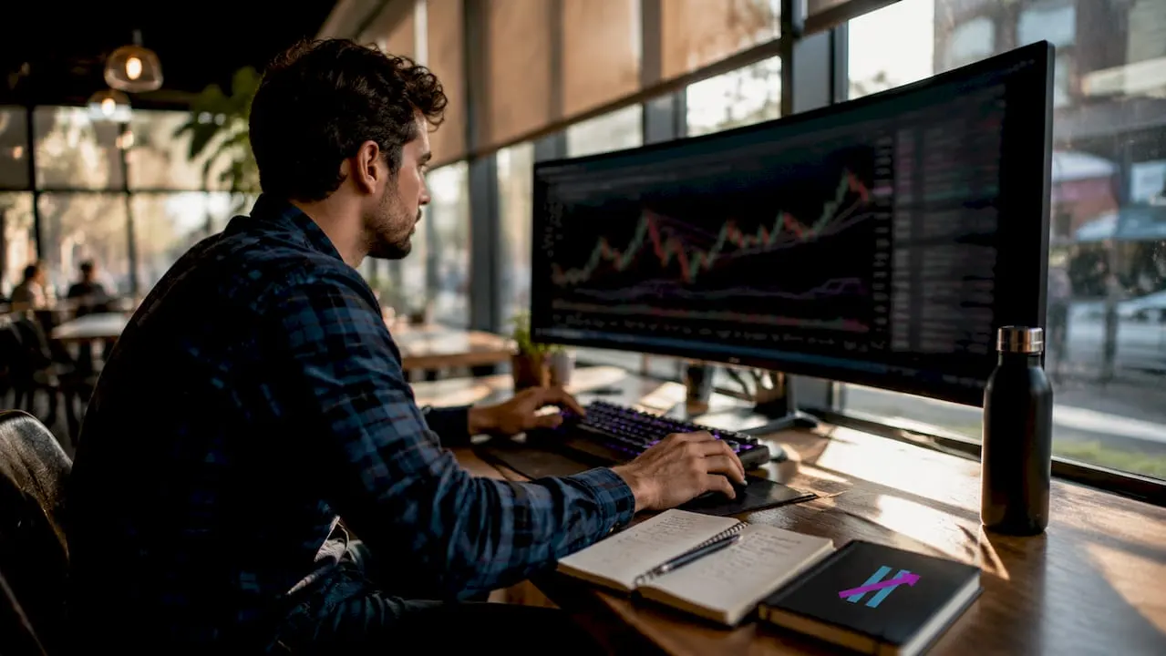 Trader customizing TradingView signals at home desk