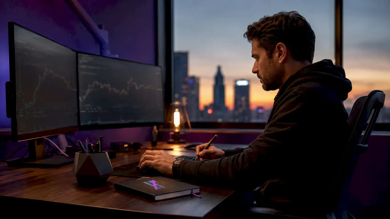 Trader setting up alert on TradingView platform