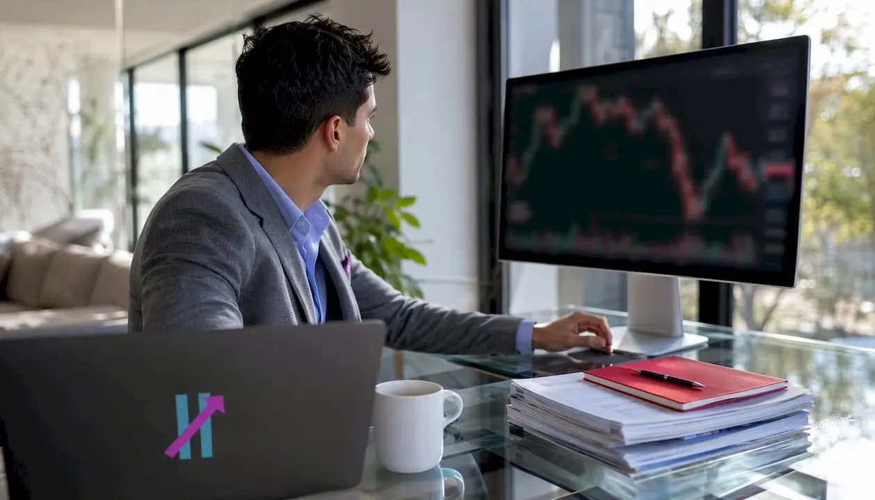 Trader adjusting stop loss on tablet