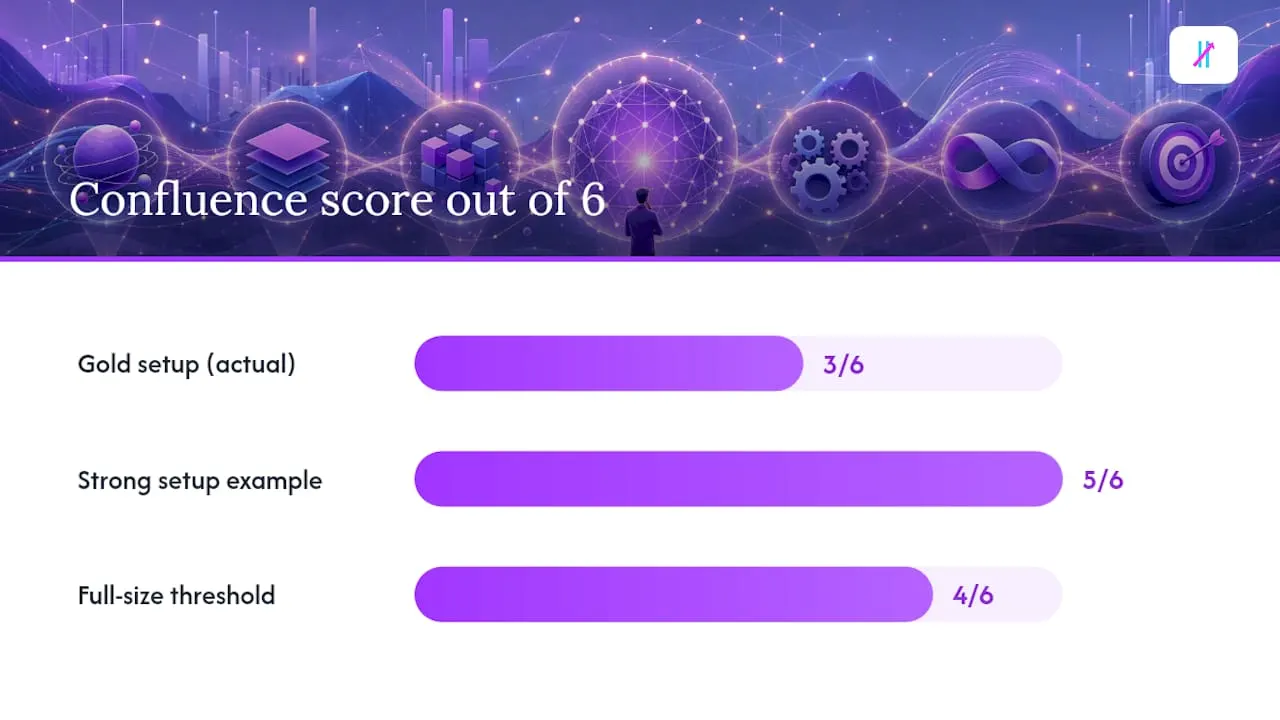 Confluence factors producing a trading score