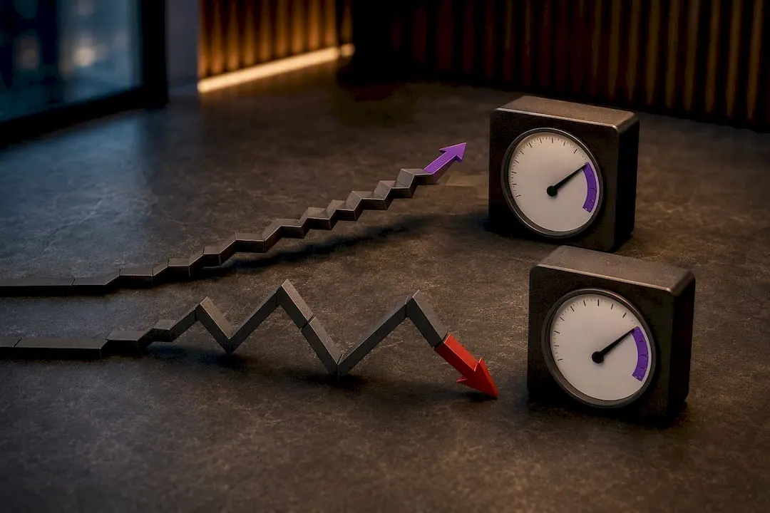 Two price paths with matching ATR readings