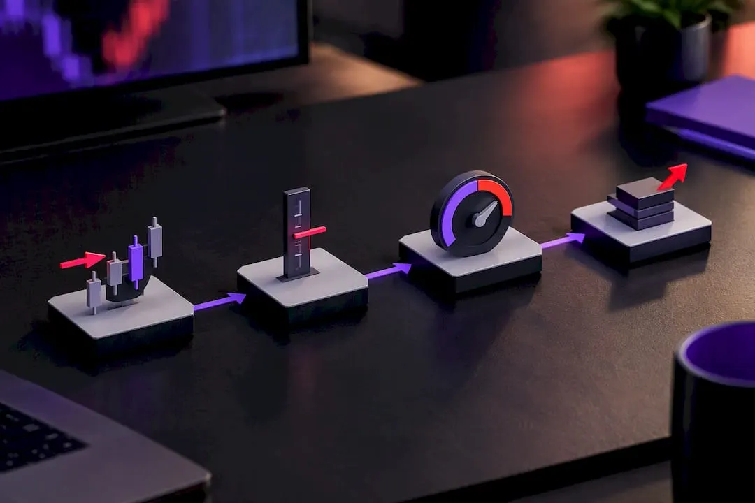 Four-stage automated position sizing workflow
