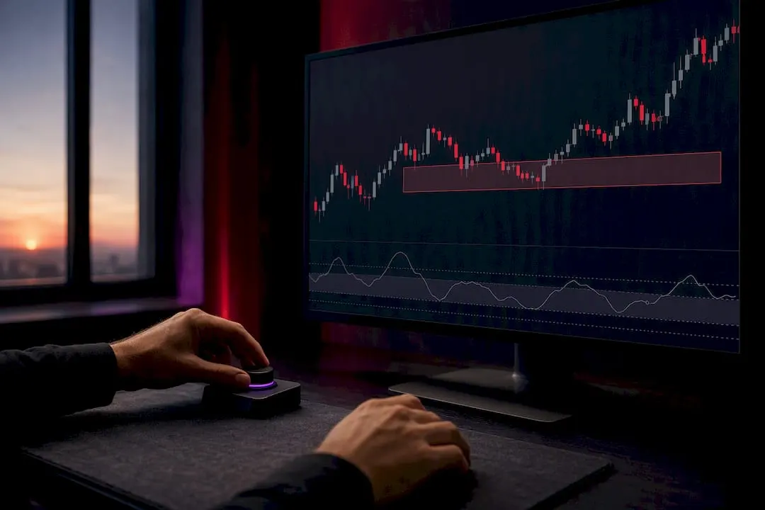Trader reviewing Asia range volatility chart