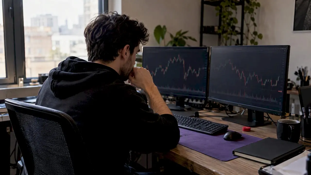 Trader pausing before a risk-managed entry