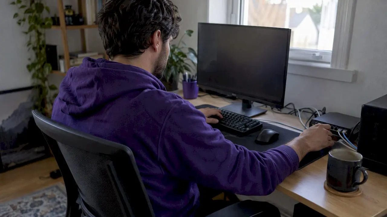 Developer configuring a webhook receiver