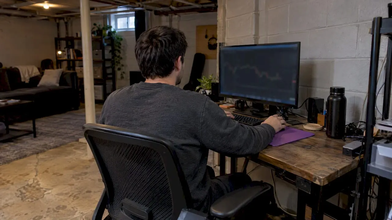 Trader tests signal settings at a monitor