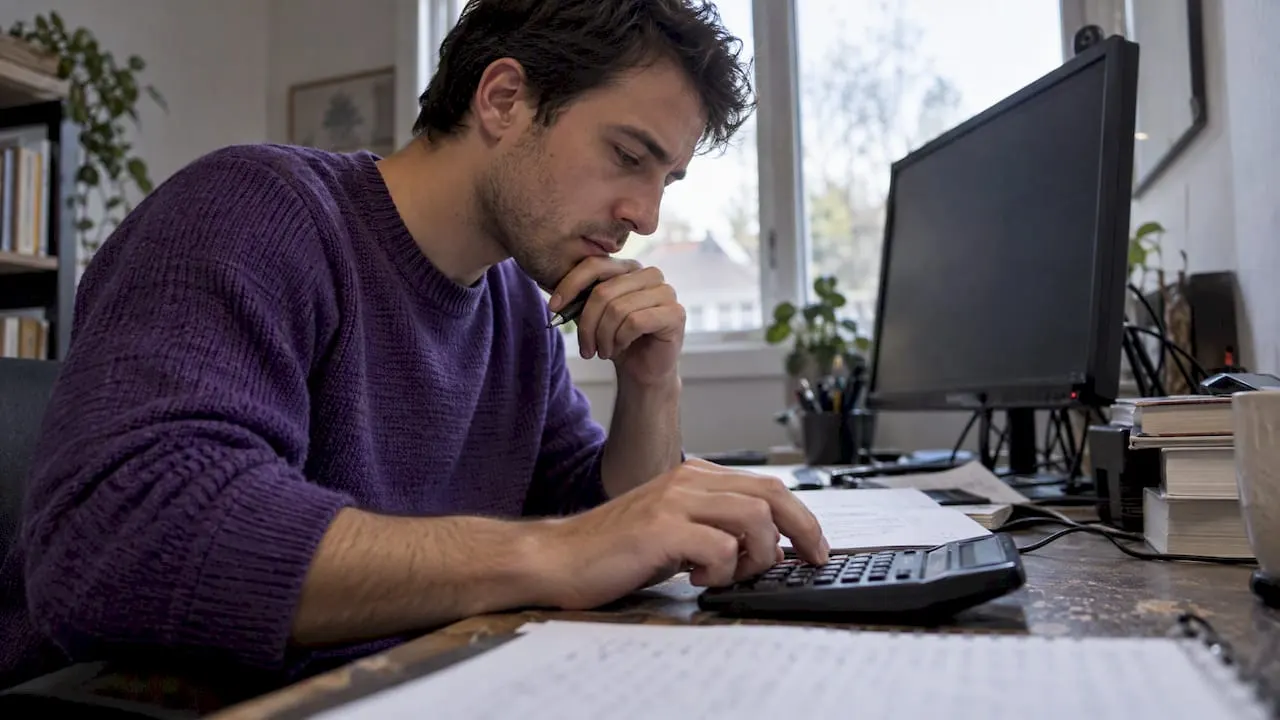 Trader calculating a Kelly position size